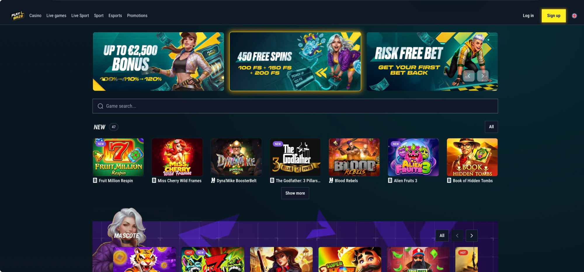 Playbaze Casino – 330% und 450 Freispiele