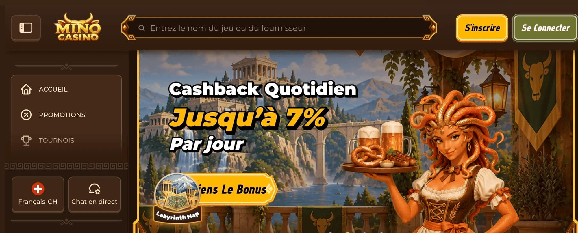 Mino Casino – 400 Freispiele und CHF-Angabe