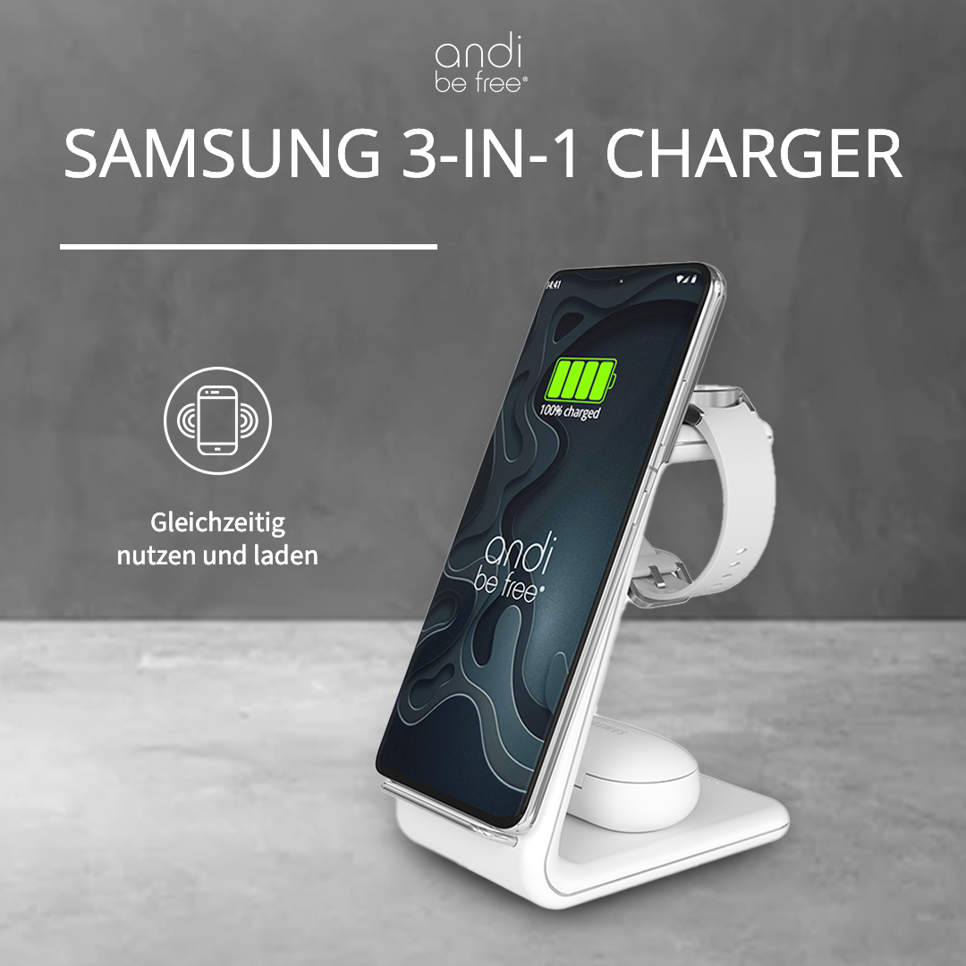3-in-1 Wireless Charger für Samsung (inkl. Turbo Charger 30W)