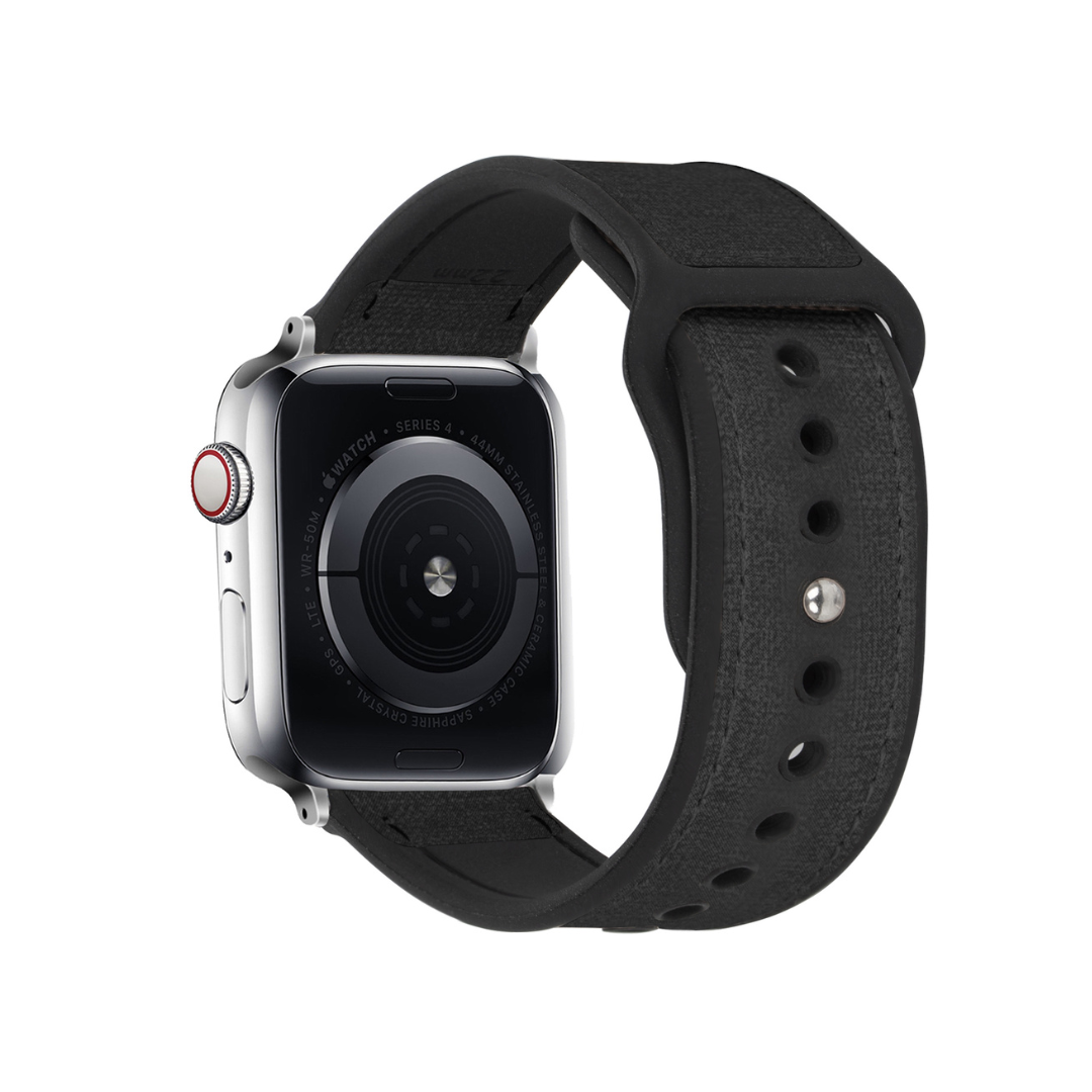 Apple Watch Silikon und Leder Armband Rau
